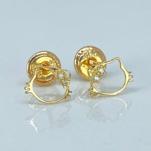 Topos Gato Circones Blancos Oro amarillo 0,65 Gr / 7,2 mm