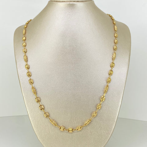 Cadena Rustico Eslabones Diamantados Oro amarillo 18k 13,00 Gr / 5,5 mm / 62 Cm *
