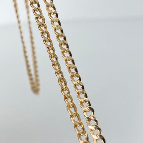 Cadena ● Cubana Oro amarillo 18k 5,45 Gr / 2,8 mm / 60 Cm *