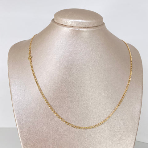 Cadena ● Cubana Oro amarillo 18k 2,65 Gr / 2,5 mm / 50 Cm †