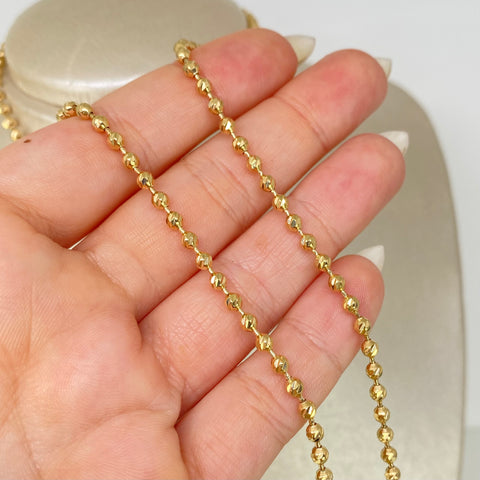 Cadena Militar Diamantado NAC ESP Oro amarillo 18k +1 / 17,34 Gr / 3 mm / 60 Cm