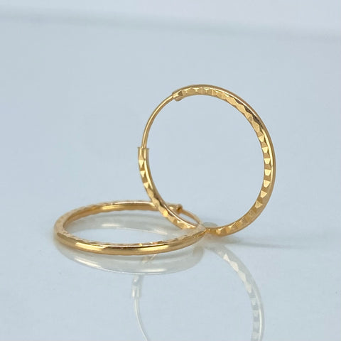 Candongas Imperdibles Diamantadas Oro amarillo 0,8 Gr / 1,7 Cm †
