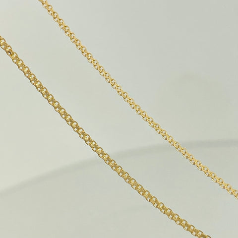 Set Cadena ● Mini China + Dije Herradura Caballo Oro amarillo 18k 2,4 Gr / 1,2 mm / 50 Cm *