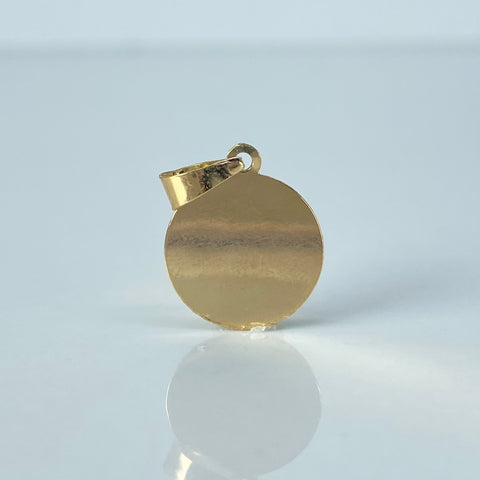 Dije Placa Circular Oro amarillo 0,7 Gr / 2 Cm *