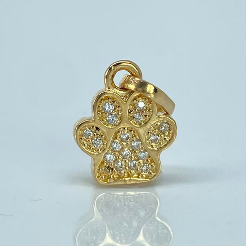 Dije Huella Circones Blancos Oro amarillo 1,22 Gr / 1,6 Cm