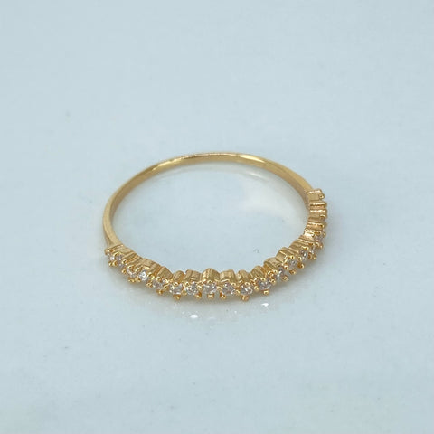 Anillo Circones Blancos Oro amarillo / Talla 7 1/4 / 1,15 Gr †