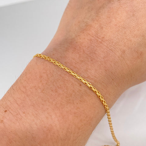 Pulso ● Chino Oro amarillo 18k +1 / 1,3 Gr / 20 mm / 19 Cm *
