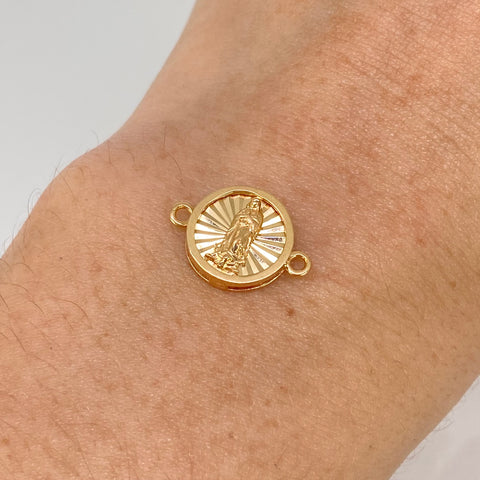 Herraje Virgen Guadalupe Diamantada Oro amarillo 1,48 Gr / 1,8 Cm *