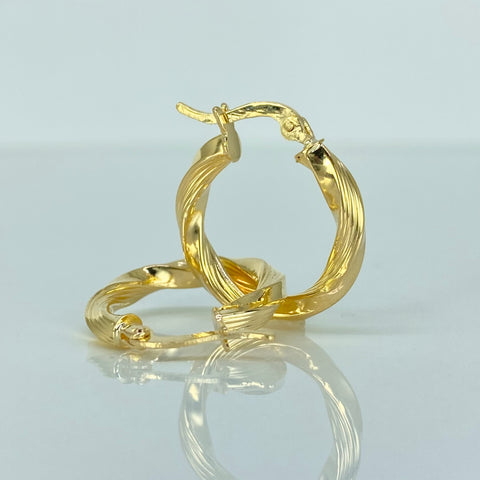 Candongas Melcochas Lineales Oro amarillo 18k 1,8 Gr / 2,2 Cm