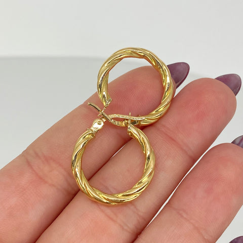 Candongas Melcochas Oro amarillo 18k 2,25 Gr / 2,3 Cm  *