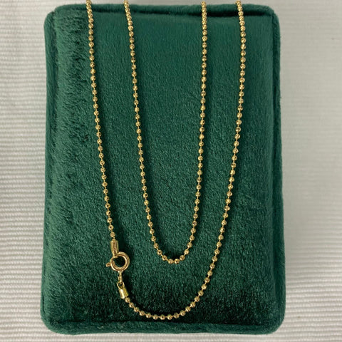 Cadena Italy militar Oro amarillo 18k +1 / 4,31 Gr / 1,5 mm / 45 Cm