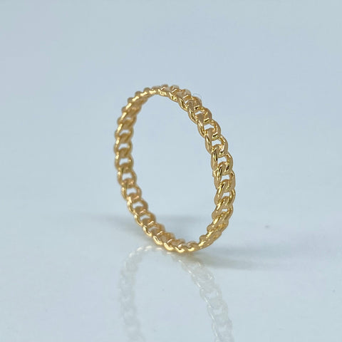 Anillo Cubano Oro amarillo / Talla 7 1/4 / 1,2 Gr