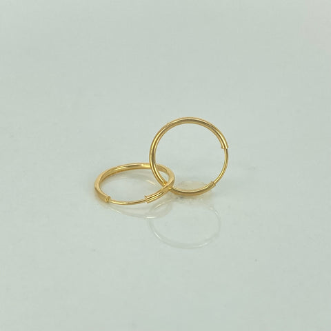 Candongas Imperdibles Oro amarillo 18k 0,55 Gr / 1,4 Cm *