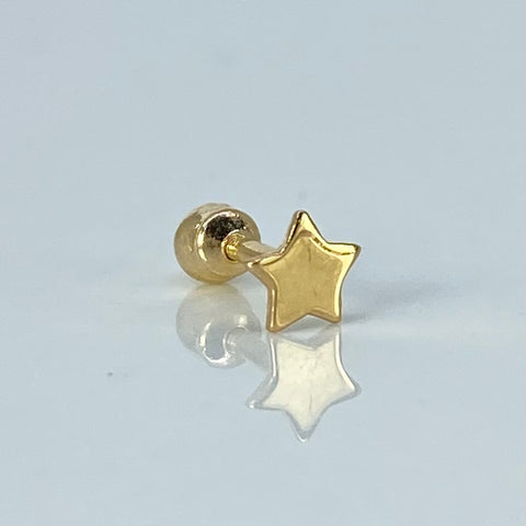 Piercing Estrella / Oro Amarillo 18k (Joya) / 0,3gr / 1.1cm / (Oreja) †