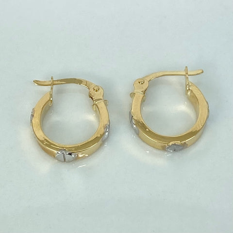 Candongas Tornillos CT Oro amarillo y Oro blanco 18k 1,85 Gr / 1,5 Cm