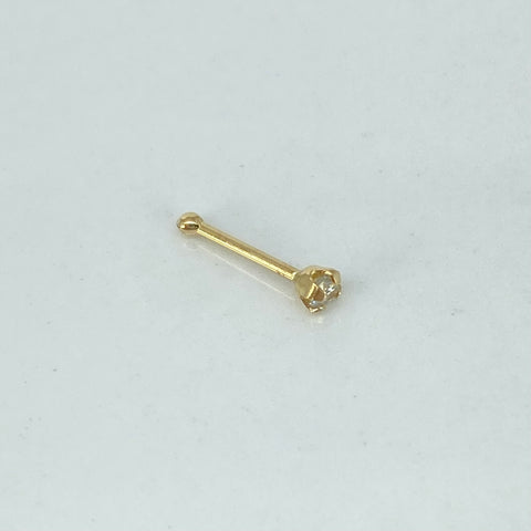 Piercing Circon Blanco / Oro Amarillo 18k (Joya) / 0,12gr / 1.1cm / (Nariz)