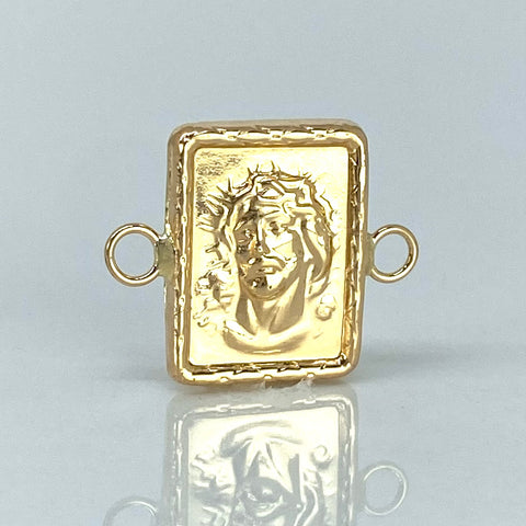 Herraje Placa Rostro Jesus Oro amarillo 0,85 Gr / 1,7 Cm *