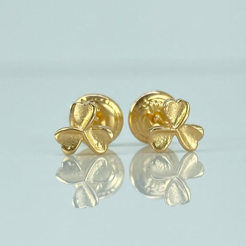 Topos Trebol Oro amarillo 18k 0,84 Gr / 6 mm  *