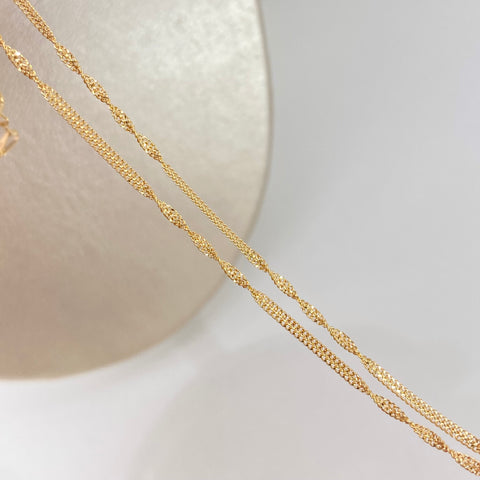 Cadena ● Sedusa Entorchada Oro amarillo 18k +1 / 2,5 Gr / 1,6 mm / 45 Cm †