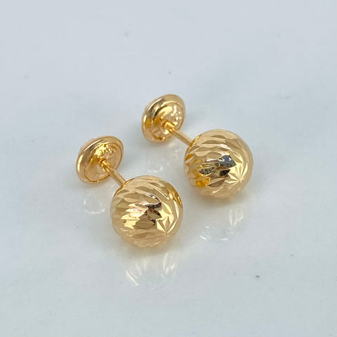 Topos Bolas Diamantadas Oro amarillo 18k 0,78 Gr / 7 mm †