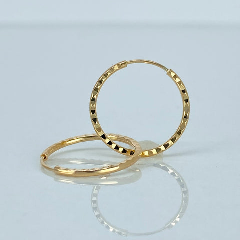 Candongas Imperdibles Diamantadas Oro amarillo 0,76 Gr / 1,6 Cm