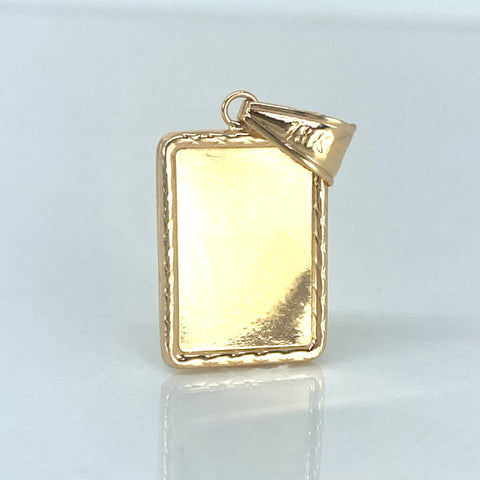 Dije Placa Rectangular Oro amarillo 1,52 Gr / 2,8 Cm *