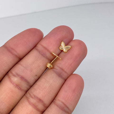 Topos Mariposas Diamantadas Oro amarillo 0,72 Gr / 8,4 mm †