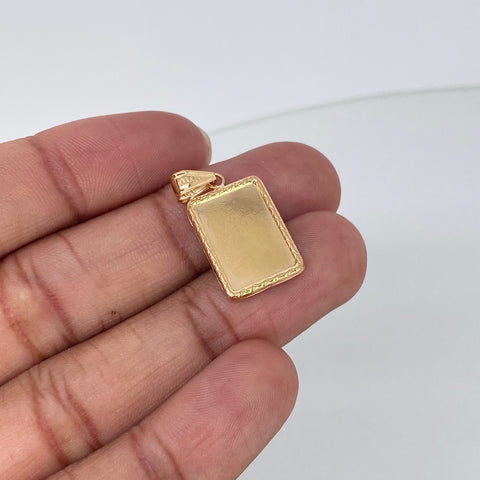 Dije Placa Rectangular Oro amarillo 1,5 Gr / 2,7 Cm *
