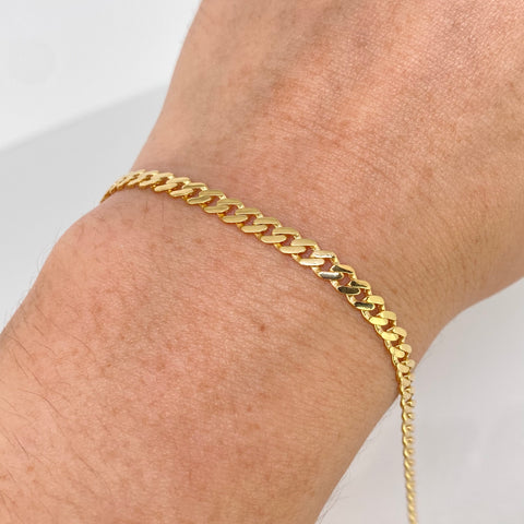 Pulso ● Cubano Monaco Oro amarillo 18k +3 / 3,85 Gr / 18 Cm *