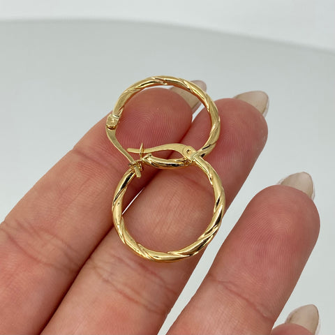 Candongas Melcochas Lineales Oro amarillo 18k 1,61 Gr / 2,1 Cm *