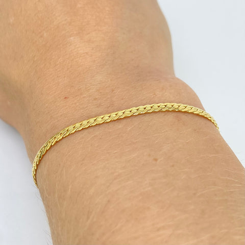 Pulso ● Serpiente Oro amarillo 18k +3 / 2,53 Gr / 3 mm / 19,5 Cm †