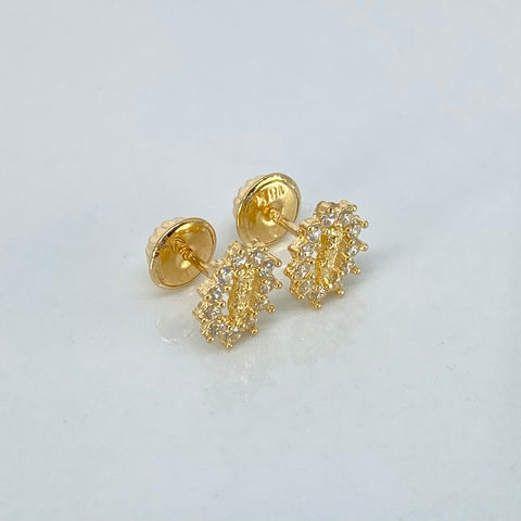 Topos Virgen Milagrosa Circones Blancos Oro amarillo 1 Gr / 6,5 mm *