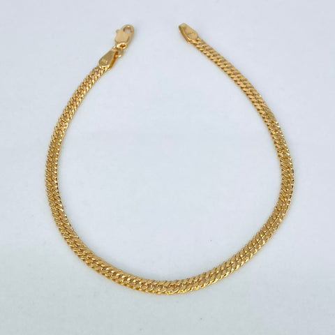 Pulso ● Cubano Doble Oro amarillo 18k +1 / 1,77 Gr / 2,7 mm / 18 Cm