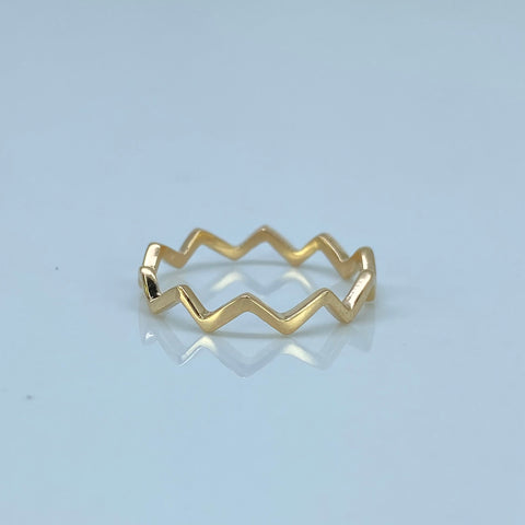 Anillo Zig-Zag Oro amarillo 18k / Talla 5 1/2 / 1,15 Gr