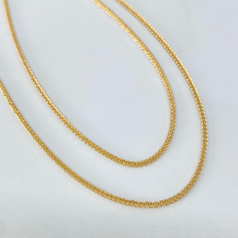 Cadena ● Franco Oro amarillo 18k +2 / 3 Gr / 0,8 mm / 45 Cm †