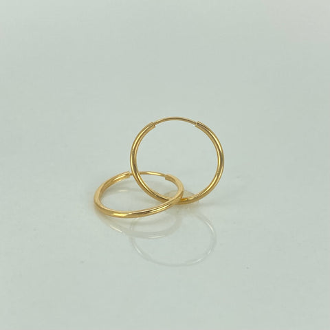 Candongas Imperdibles Oro amarillo 18k 0,65 Gr / 1,5 Cm *