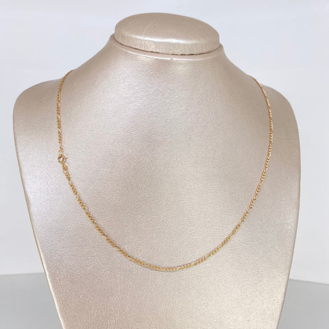 Cadena ● Tres Por Uno 3x1 Oro amarillo 18k +1 / 1,6 Gr / 2 mm / 50 Cm *