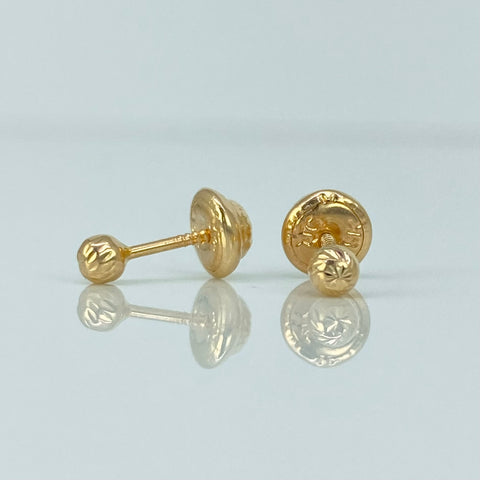 Topos Bolas Diamantadas Oro amarillo 18k 0,4 Gr / 3 mm *