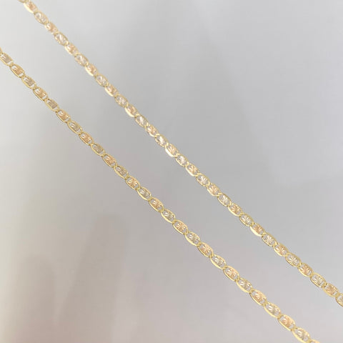 Cadena ● Escalera Plana Diamantada Tres oros 18k 1,75 Gr / 1,6 mm / 50 Cm *