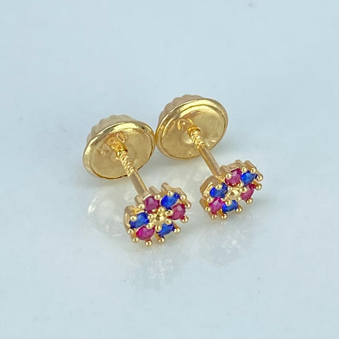 Topos Flor Circones Azules Fucsias Oro amarillo 0,6 Gr / 5 mm †
