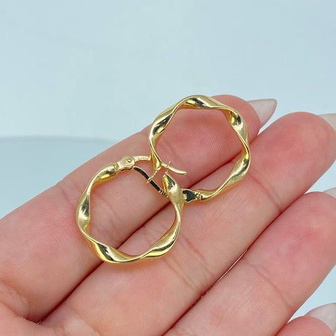 Candongas Melcochas Oro amarillo 18k 1,65 Gr / 2 Cm  *