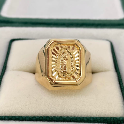 Anillo Contorno Virgen Guadalupe Oro amarillo 18k / Talla 9 1/2 / 3,66 Gr *