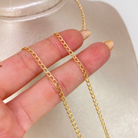 Cadena ● Cubana Oro amarillo 18k 3,08 Gr / 2,4 mm / 60 Cm *