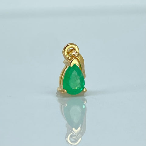 Dije Lagrima Esmeralda 25PTS Oro amarillo 0,53 Gr / 1,4 Cm *