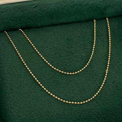 Cadena ● Mini Militar Oro amarillo 18k +3 / 2 Gr / 1 mm / 40 Cm *