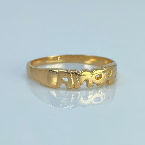 Anillo Amor Oro amarillo 18k / Talla 6 / 1,6 Gr †