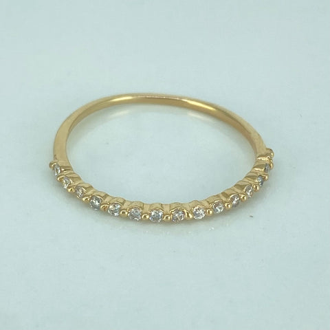Anillo Churumbela Circones Blancos Oro amarillo 18k / Talla 7 1/2 / 1,05 Gr *