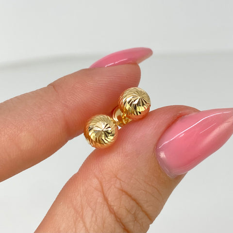 Topos Media Bola Diamantadas Oro amarillo 18k 0,76 Gr / 7 mm *