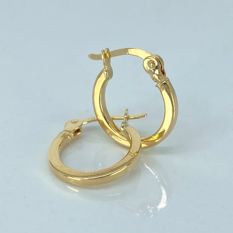 Candongas Cuadradas Lisas Oro amarillo 18k 1,08 Gr / 1,5 Cm