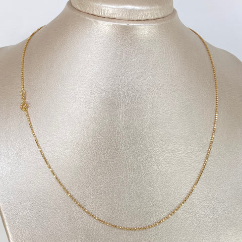 Cadena ● Mini Militar Diamantado Oro amarillo 18k +3 / 2,8 Gr / 1,1 mm / 45 Cm *